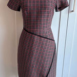 Shoshanna  Women's Size 4 Plaid Tweed Asymmetrical Knee Dress Multicolor Photo 0