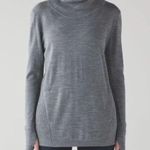 Lululemon sweat & savasana merino wool sweater cowl neck $148 fall gray Photo 0