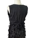 Chan Luu exquisite, Y2K Black long ruffled deep v neck silk black maxi Dress Photo 2