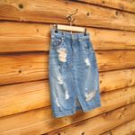 Rag and Bone Shredded Denim Jean Skirt Photo 2