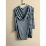 Tahari  Womans Hooded Cardigan Sweater Small 100%‎ Linen Long Line Open Front Photo 3