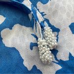 Walker & Wade Ibiza Dress Cornflower Blue Ruffle elastic waist Beads lightweight Size L Photo 7