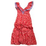 J.Crew NWT Flutter V-neck Maxi in Cerise Cove Red Classic Block Print Dress 8 Photo 3