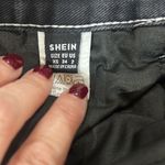 SheIn Black Denim Baggy Jeans White Stitching XS Photo 4