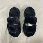 Chunky Faux Fur Fuzzy Black Slipper / Loafers Double Band US 8 Photo 3