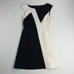 Karen Millen  Colorblock Minimalist Sheath Dress Black White Cap Sleeve Size 8 Photo 7