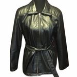 wilson's leather Zip Up Jacket with Belt, Black, Medium Photo 0