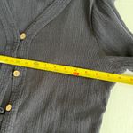 Le Cove Sz M Navy Blue Crepe Midi Shirt Cover Up Dress Button Down V Neck Size M Photo 6