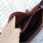 Vegan Faux Leather Shoulder Bag Purse Orange Photo 4