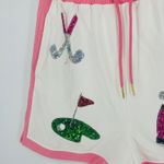 Fantastic Fawn  White Pink Golf Sequin Athletic Shorts Women's Size M Photo 2