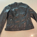 LA coalition jacket ‎ womens large Black Faux Leather Motorcycle Jacket Biker Photo 0