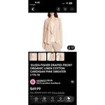 Eileen Fisher  Sweater Women XL Tan Drape Front‎ Organic Linen Cotton Cardigan Photo 7