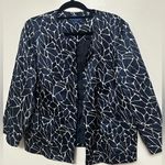 Pendleton  Womens Blazer Silk Blend‎ Navy White Abstract Print Jacket 16 Petite Photo 0