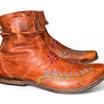 Old Gringo  women's Brown Leather Ankle Boots with Colorful Embroidery size 7B Photo 0