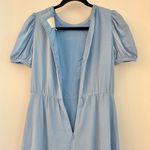 Gal Meets Glam Ellie Crepe Puff Sleeve Light Blue Bow Dress Size 2 Photo 8