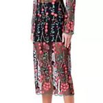 Anthropologie  Endless rose Floral Sheer Black Dress Photo 6