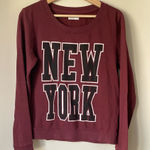 Jacqueline De Yong Classic New York Crewneck Burgundy Sweatshirt Size Small Red Photo 0