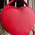 Juicy Couture  Only U Red Heart Crossbody Bag NWT Faux Leather Gold Chain Purse Photo 3