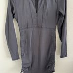 Athleta  Half Zip Ruched Guard Longline Top Gray Small Photo 9