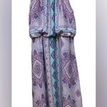 Cato  halter dress. Lavender and teal. Medium Photo 4