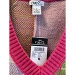 Rue 21  Women  Sweater Vest Plaid Checked V Neck Size M Photo 2