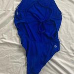 NWOT EQ Viva Swimwear Tie Back Training Swimsuit in Bright Blue Size 38 Photo 3