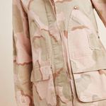 Anthropologie NEW Lida Pink & Tan Camo Distressed Utility Anorak Jacket Size XS Photo 5