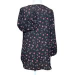 Yonett + Claire Top Size M Womens Black Floral Pink V Photo 1
