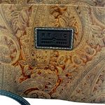 Relic NWOT By Fossil Brown Leather Paisley Print Satchel, Embossed, Leather Snap Photo 2