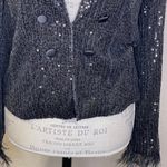 Nanette Lepore NWT Sequin Blazer with Feather Trim at Wrist Size Small Photo 3