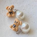 Handmade Kawaii teddy bear y2k fairy 2WAY studs & dangle earrings🧸🌟 Photo 7