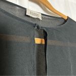 Eileen Fisher Eileen Fished Black Long Sleeve Single Button Sheer Cardigan Shrug Photo 2