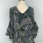 c est. 1946 Womens Gypsy Dress Size XS Olive Green Paisley 3/4 Bell Sleeve Boho Photo 1