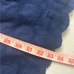 J.Crew  Navy Blue Eyelet Style V-Neck Dress Size 8 Long Sleeve Mini 100% Cotton Photo 4