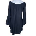 Feathers Women's Black Floral Embroidery Ruffle Midi Mini Dress Whimsygoth XL Photo 2