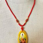 Guan Yin Citta Buddhist pendant necklace on red cord Photo 2