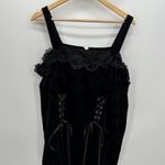 Rosegal Top 2X Black Velour Floral Tie Whimsigoth Renaissance Witch Cosplay Photo 0