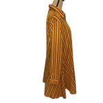 Boohoo  Stripe  Shirt Dress Sz 12 Mustard Preppy Fall Boho Oversize Drop Waist Photo 3