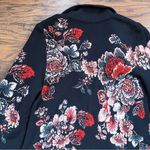 Anthropologie Moulinette Souers • Anthro Jacquard Floral Blazer black red knit jacket Photo 13