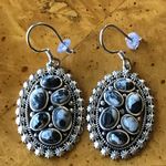 White Buffalo Sterling Silver Dangle Earrings Black Photo 0