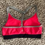 Athleta Racerback Bra With Removable Padding Size Medium Pink/black/gray Photo 1