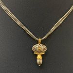 Brighton Retired Venezia Gold/Silver Scrolled Oval Pendant 3-Strand Necklace Photo 11