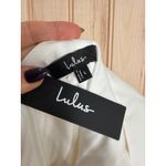 Lulus NWT  Superb Aura White Ruffled Drop Waist Mini Dress Cocktail Party Size L Photo 8