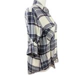 Cloth & Stone NEW XS Plaid Split back Long Sleeve Button Down Shirt Purple White Photo 2