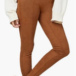 Spanx  Faux Suede High Rise Tummy Shaping Leggings in Rich Caramel size large P‎ Photo 0