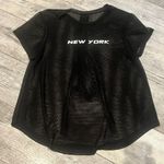 New York Black Sheer Mesh See Plus Size Women's Top Short Sleeves T Shirt Photo 0