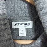 st. john's bay  Cable Knit Sweater Womens L Gray Turtleneck Preppy Academia Office Photo 3
