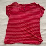 Old Navy Large  Pink and White Striped Short-Sleeve T-Shirt Photo 1