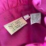 Vintage High Neck Blouse Pink Ruffle Long Sleeve Button Photo 2