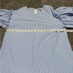 Women's DRA Blue White Stripes Long Sleeve bell Sleeves Blouse Shirt size xs Photo 13